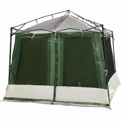 vidaXL Binnentent met dak met opslag Groen 291 x 291 x 240 cm taft