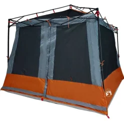 vidaXL Binnentent met dak Grijs en Oranje 291 x 291 x 240 cm taft