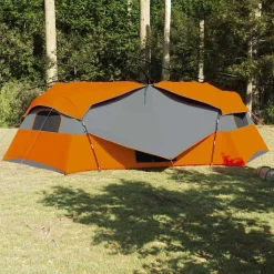 vidaXL Binnentent met dak Grijs en Oranje 520 x 520 x 190 cm taft