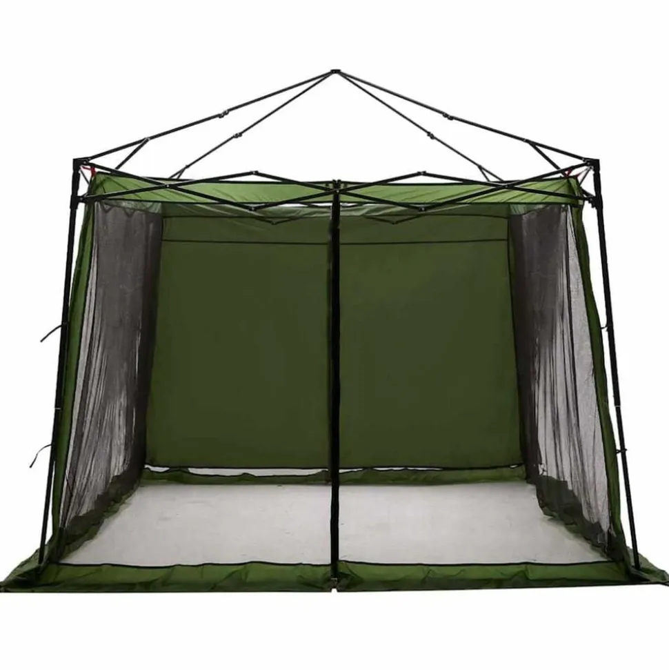 vidaXL Binnentent met dak met opslag Groen 303 x 303 x 196 cm taft