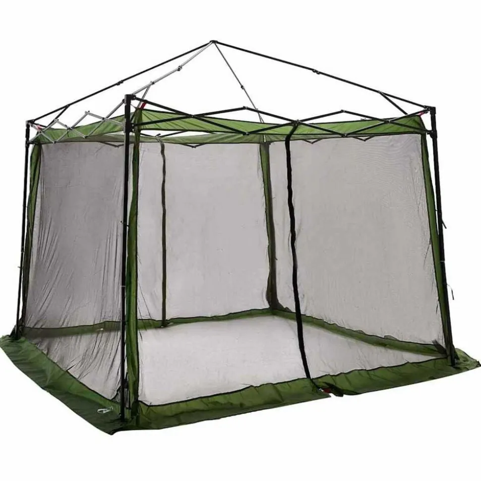 vidaXL Binnentent met dak met opslag Groen 303 x 303 x 196 cm taft