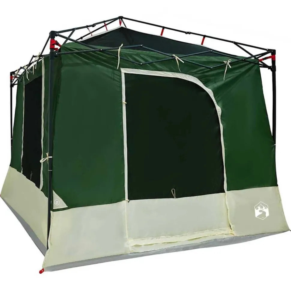 vidaXL Binnentent met dak met opslag Groen 290 x 288 x 234 cm taft