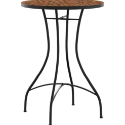 vidaXL Bistroset mozaïek ijzer en keramiek terracottakleurig