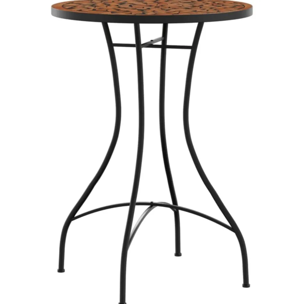 vidaXL Bistroset mozaïek ijzer en keramiek terracottakleurig