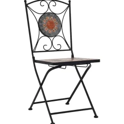vidaXL Bistrostoelen mozaïek 2 st oranje en grijs