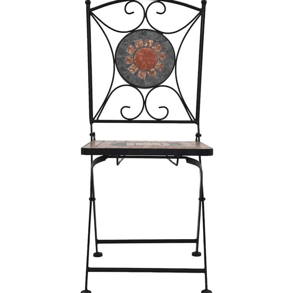 vidaXL Bistrostoelen mozaïek 2 st oranje en grijs