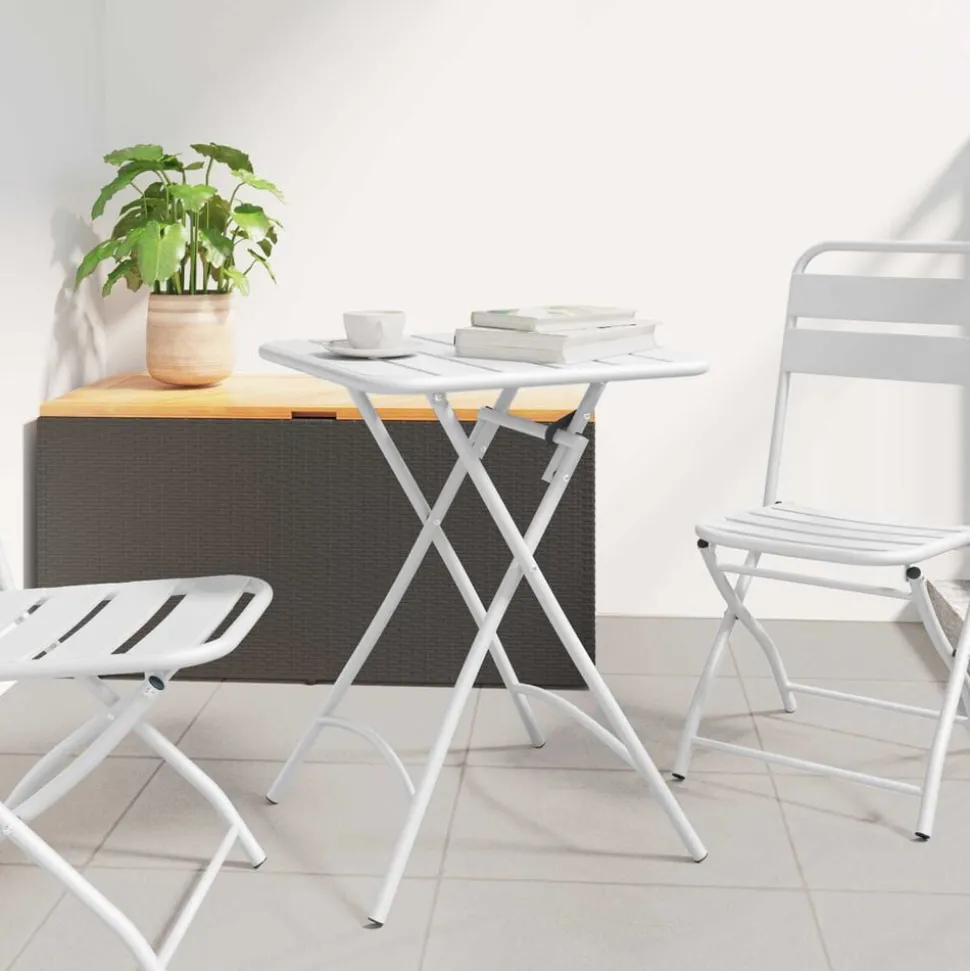 vidaXL Bistrotafel Wit 55 x 55 x 72,5 cm Poedercoating staal
