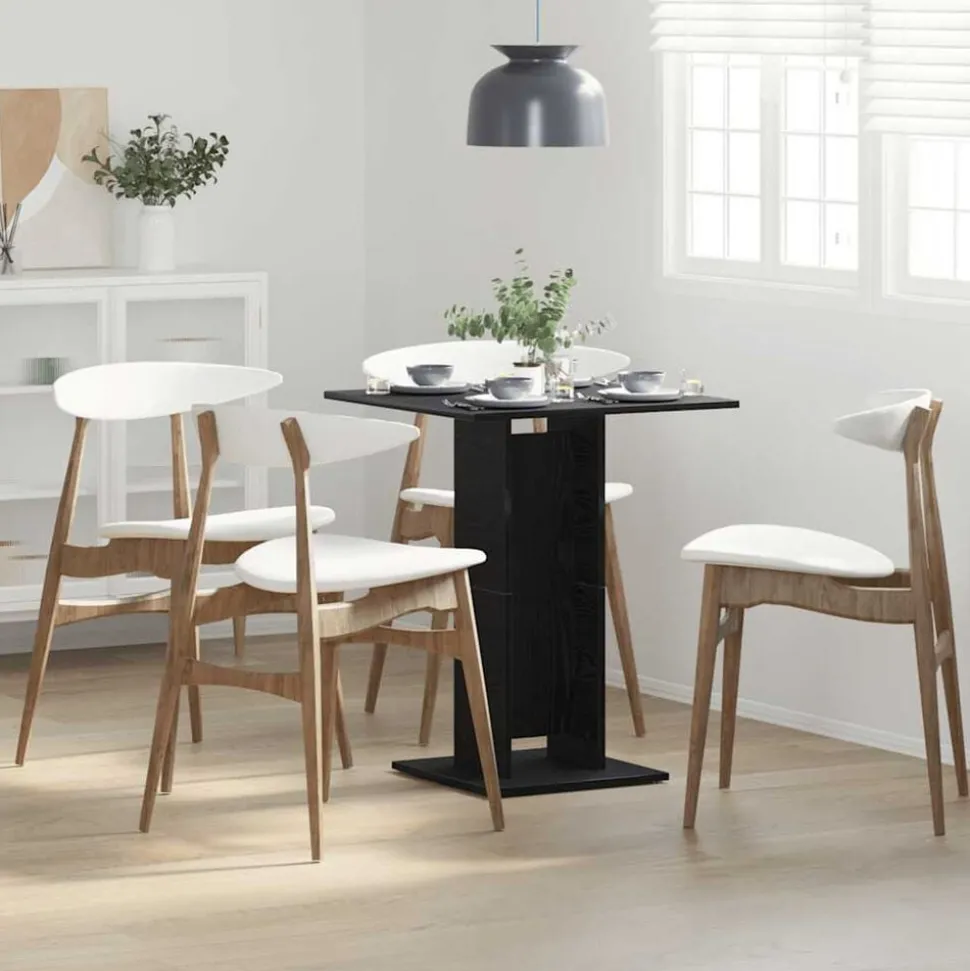vidaXL Bistrotafel Zwart Eiken 60x60x75 cm Bewerkt Hout