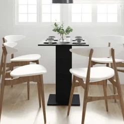 vidaXL Bistrotafel Zwart Eiken 60x60x75 cm Bewerkt Hout