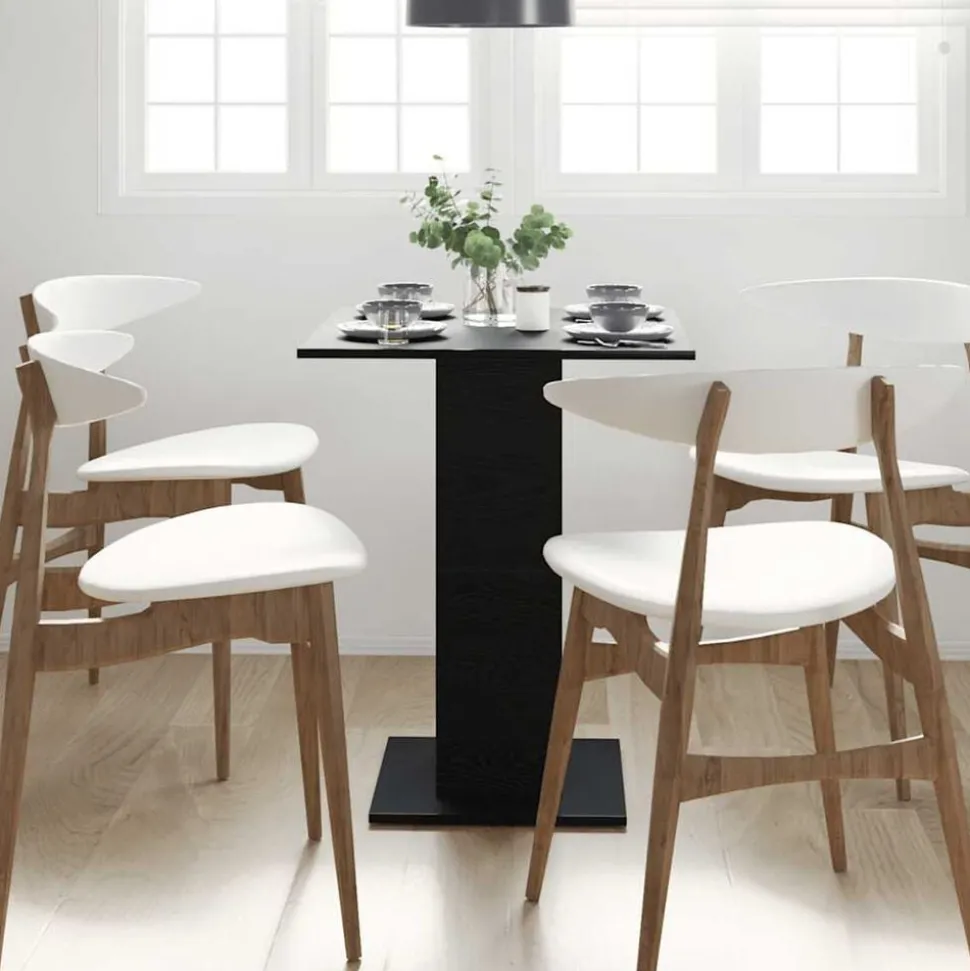 vidaXL Bistrotafel Zwart Eiken 60x60x75 cm Bewerkt Hout