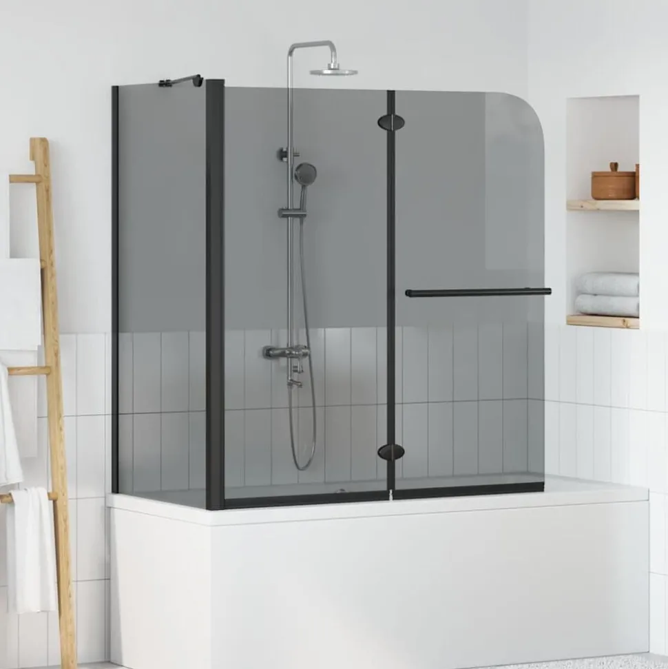 vidaXL Bi-Vouw Douche Omheining Donker Transparant 120 x 67 x 129 cm