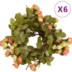 vidaXL Bloemenslingers 6 st 215 cm zonsopgang rood