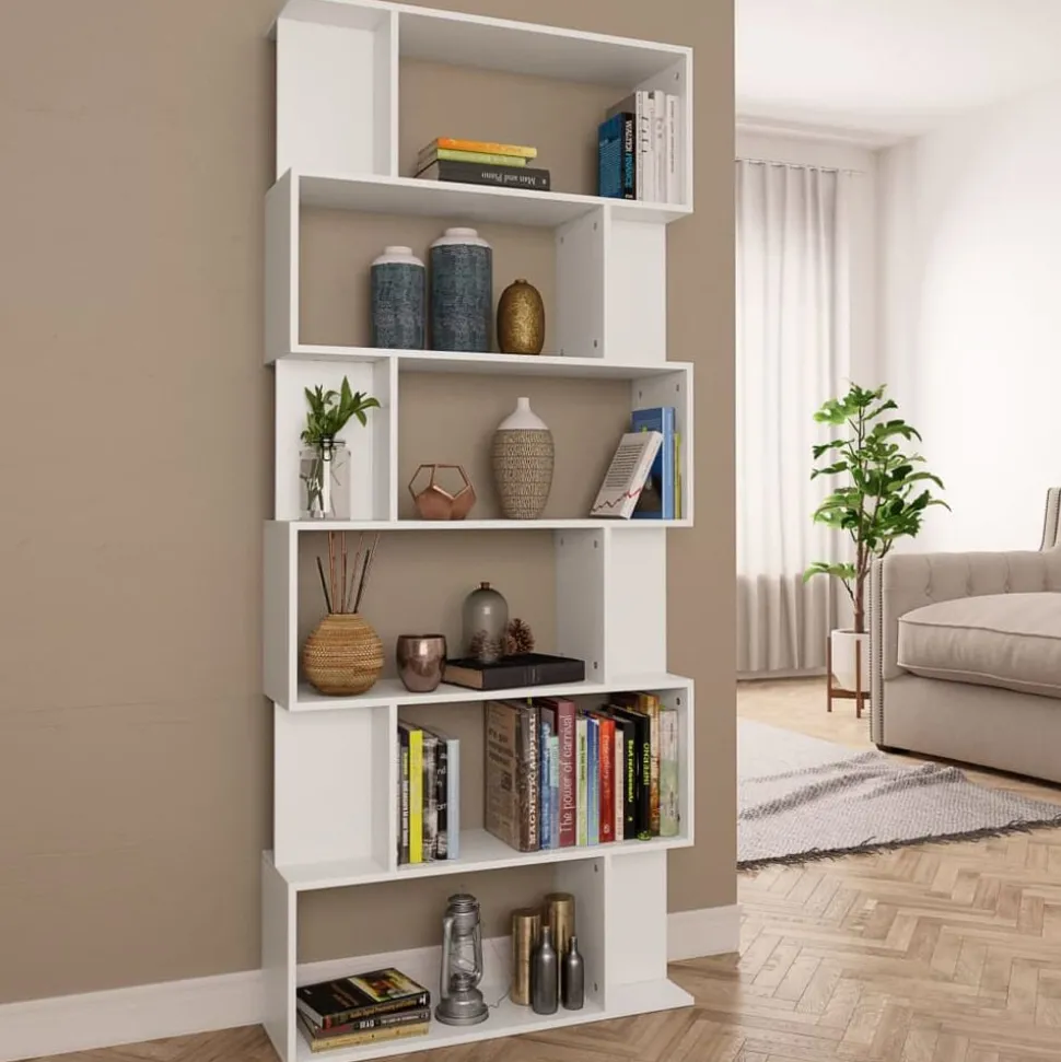 vidaXL Boekenkast / kamerscherm 80x24x192 cm bewerkt hout wit