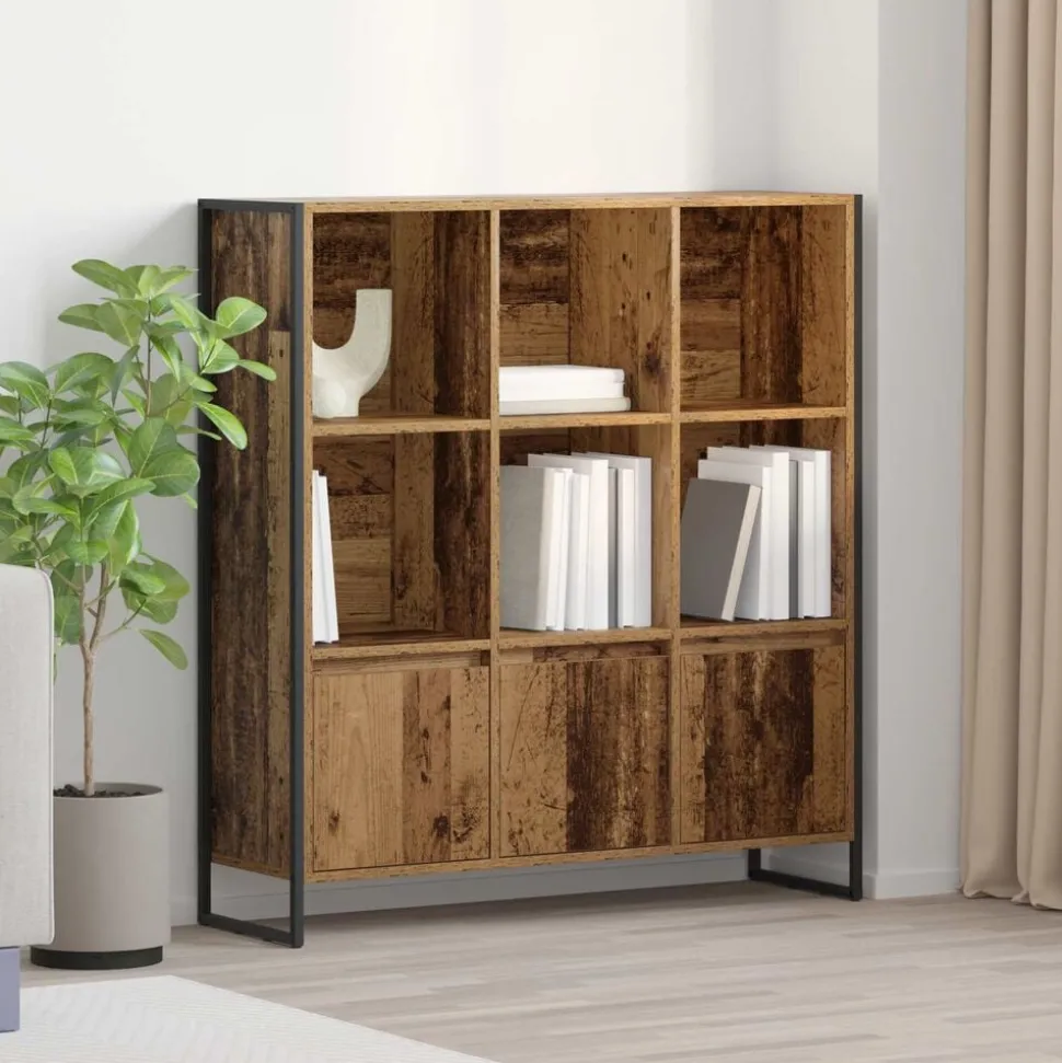 vidaXL Boekenkast 2 pcs Oud Hout 99,5 x 30 x 108 cm Bewerkt hout