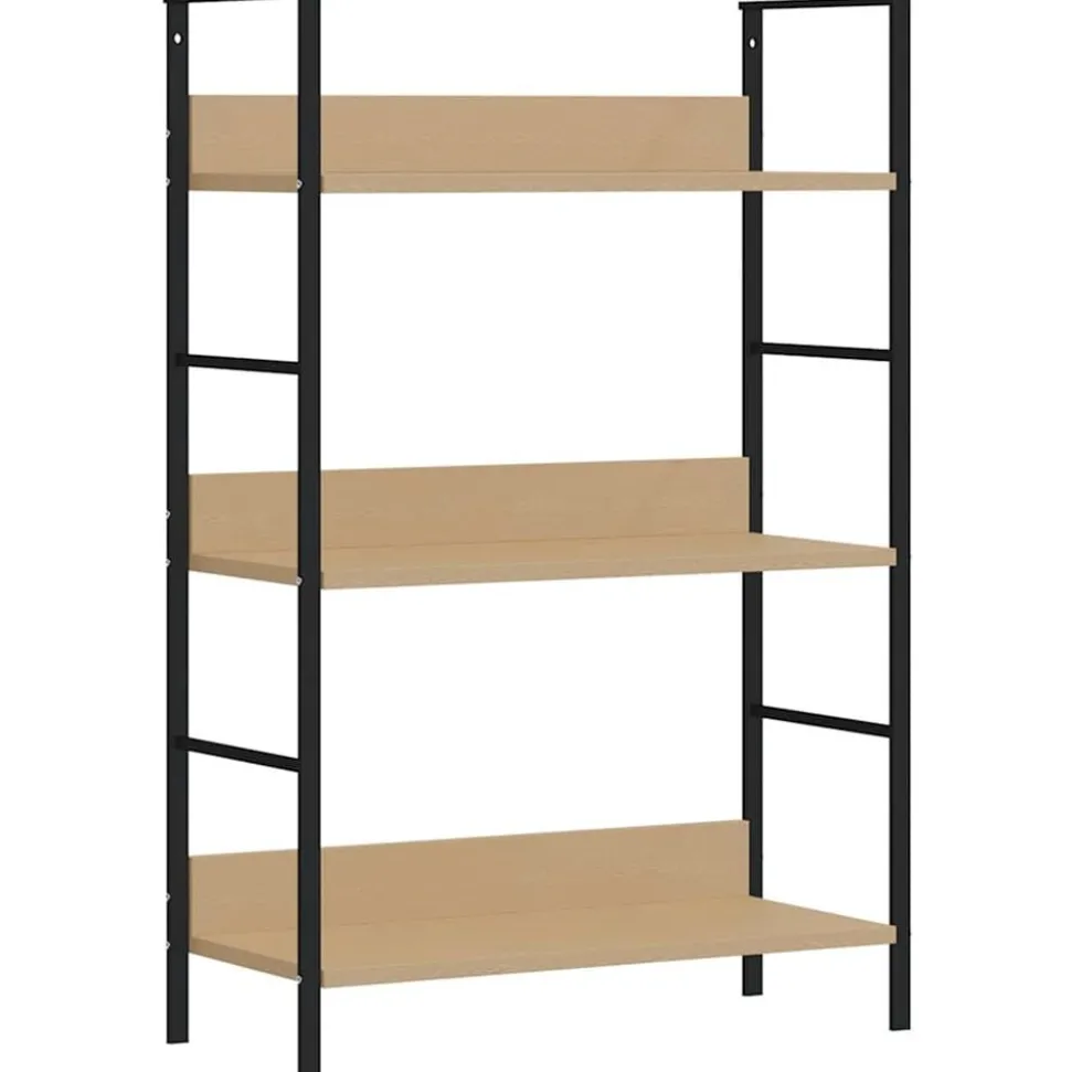 vidaXL Boekenkast 3 schappen 60x27,6x90,5 cm bewerkt hout eikenkleurig