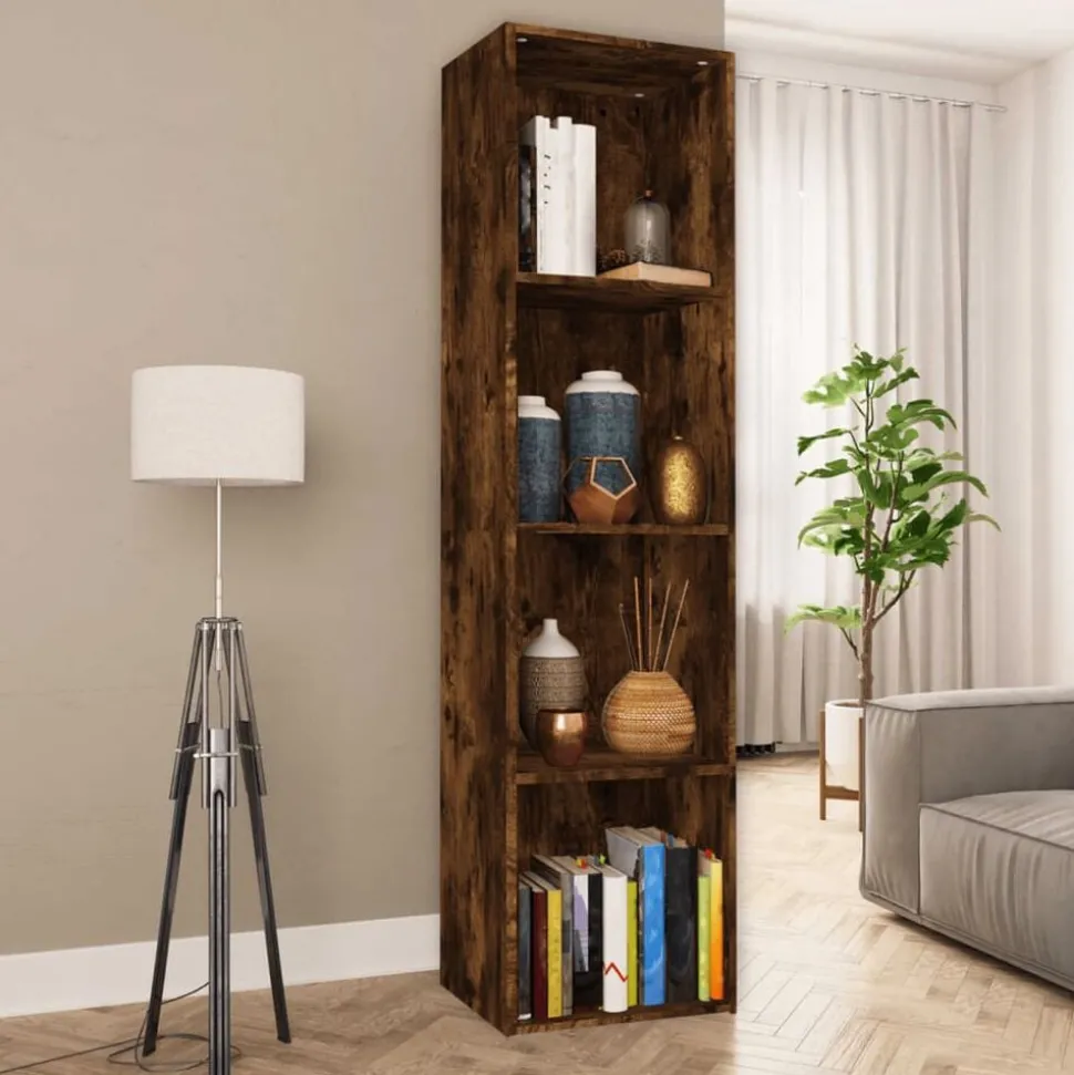 vidaXL Boekenkast / tv-meubel 36x30x143 cm bewerkt hout gerookt eiken