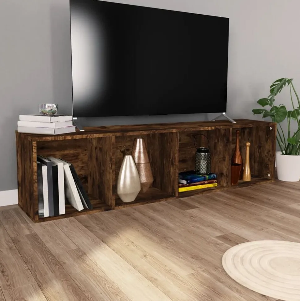 vidaXL Boekenkast / tv-meubel 36x30x143 cm bewerkt hout gerookt eiken