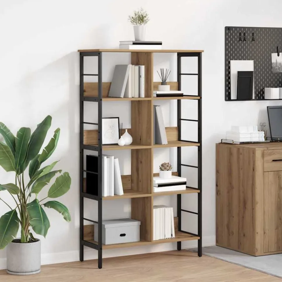 vidaXL Boekenkast Artisan Eiken 82 x 32 x 144,5 cm Bewerkt hout