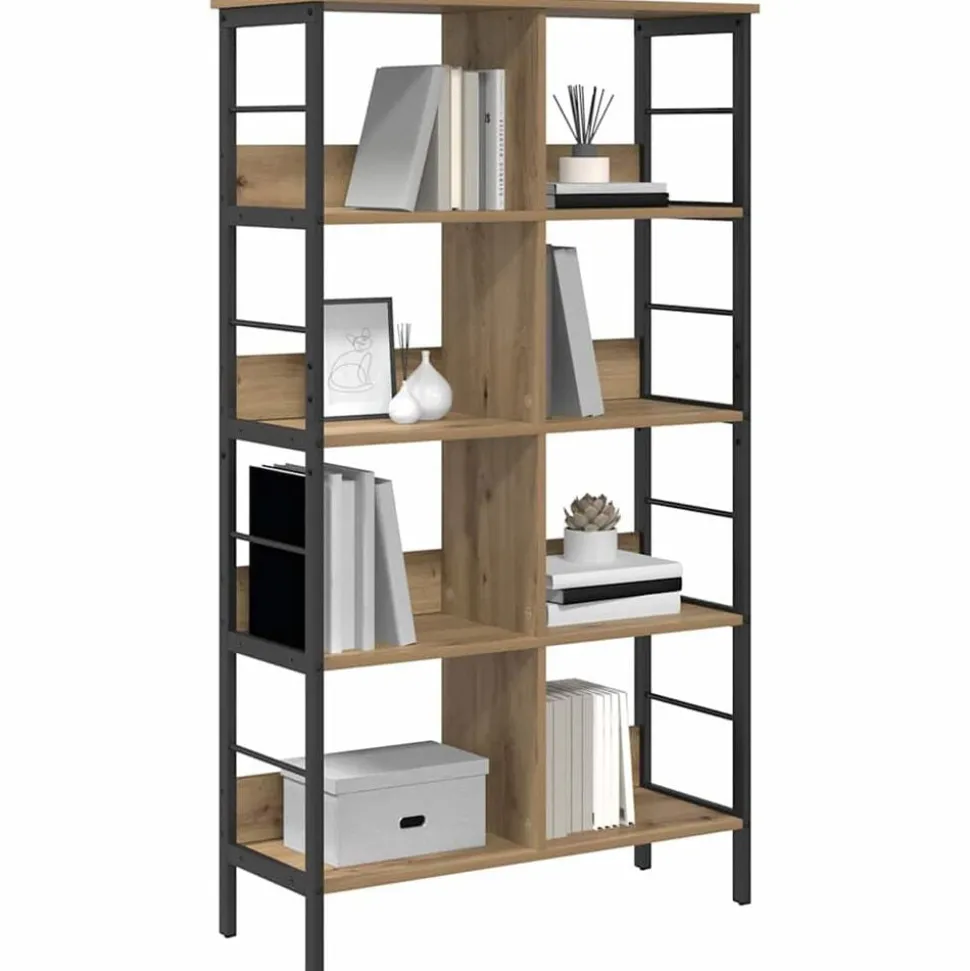 vidaXL Boekenkast Artisan Eiken 82 x 32 x 144,5 cm Bewerkt hout