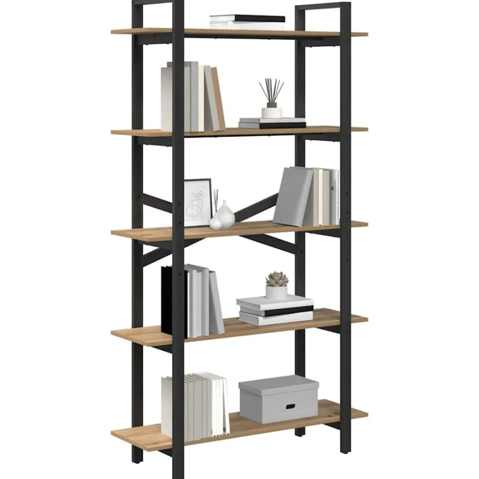 vidaXL Boekenkast Artisan Eiken 100 x 33,5 x 178 cm Bewerkt hout