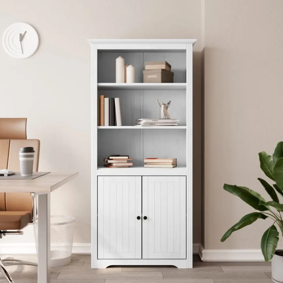 vidaXL Boekenkast BODO 82x40x173 cm massief grenenhout wit