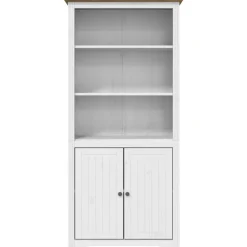 vidaXL Boekenkast BODO 82x40x173 cm massief grenenhout wit en bruin