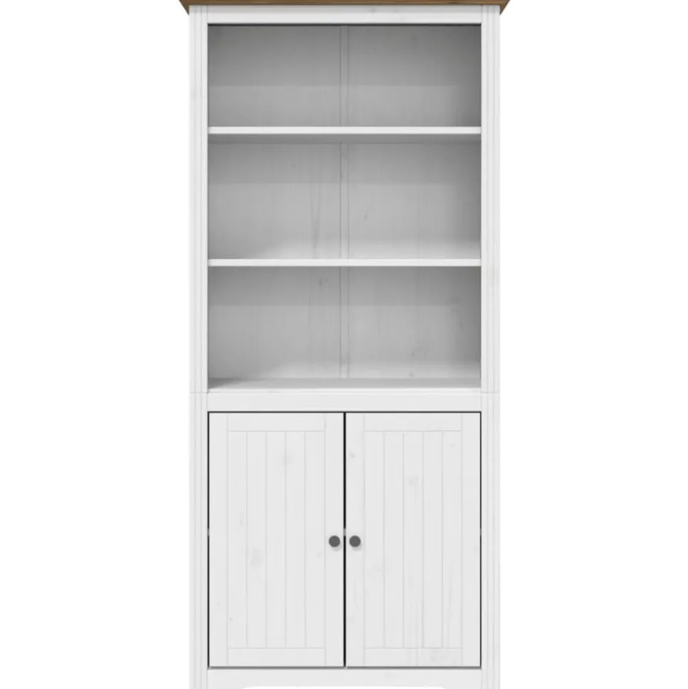 vidaXL Boekenkast BODO 82x40x173 cm massief grenenhout wit en bruin