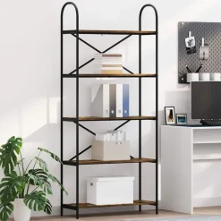 vidaXL Boekenkast Gerookt eiken 80 x 30 x 183 cm Bewerkt hout