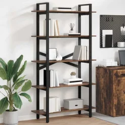 vidaXL Boekenkast Gerookt eiken 100 x 33,5 x 178 cm Bewerkt hout