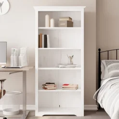 vidaXL Boekenkast 5-laags BODO 82x40x173 cm massief grenenhout wit