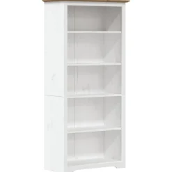 vidaXL Boekenkast 5-laags BODO 82x40x173 cm massief grenenhout bruin