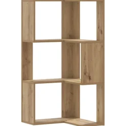 vidaXL Boekenkast 3-laags hoek 50x50x102 cm hout artisanaal eikenkleur
