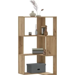 vidaXL Boekenkast 3-laags hoek 50x50x102 cm hout artisanaal eikenkleur