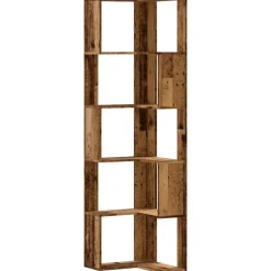 vidaXL Boekenkast 5-laags hoek 50x50x179 cm bewerkt hout oud houtkleur