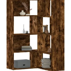 vidaXL Boekenkast 4-laags hoek 85x85x140 cm bewerkt hout gerookt eiken