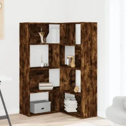vidaXL Boekenkast 4-laags hoek 85x85x140 cm bewerkt hout gerookt eiken