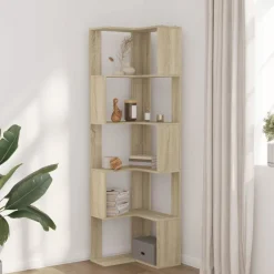 vidaXL Boekenkast 5-laags hoek 50x50x179 cm bewerkt hout sonoma eiken
