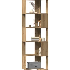 vidaXL Boekenkast 5-laags hoek 50x50x179 cm hout artisanaal eikenkleur