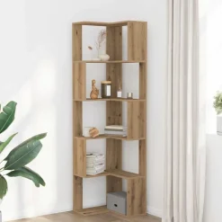 vidaXL Boekenkast 5-laags hoek 50x50x179 cm hout artisanaal eikenkleur