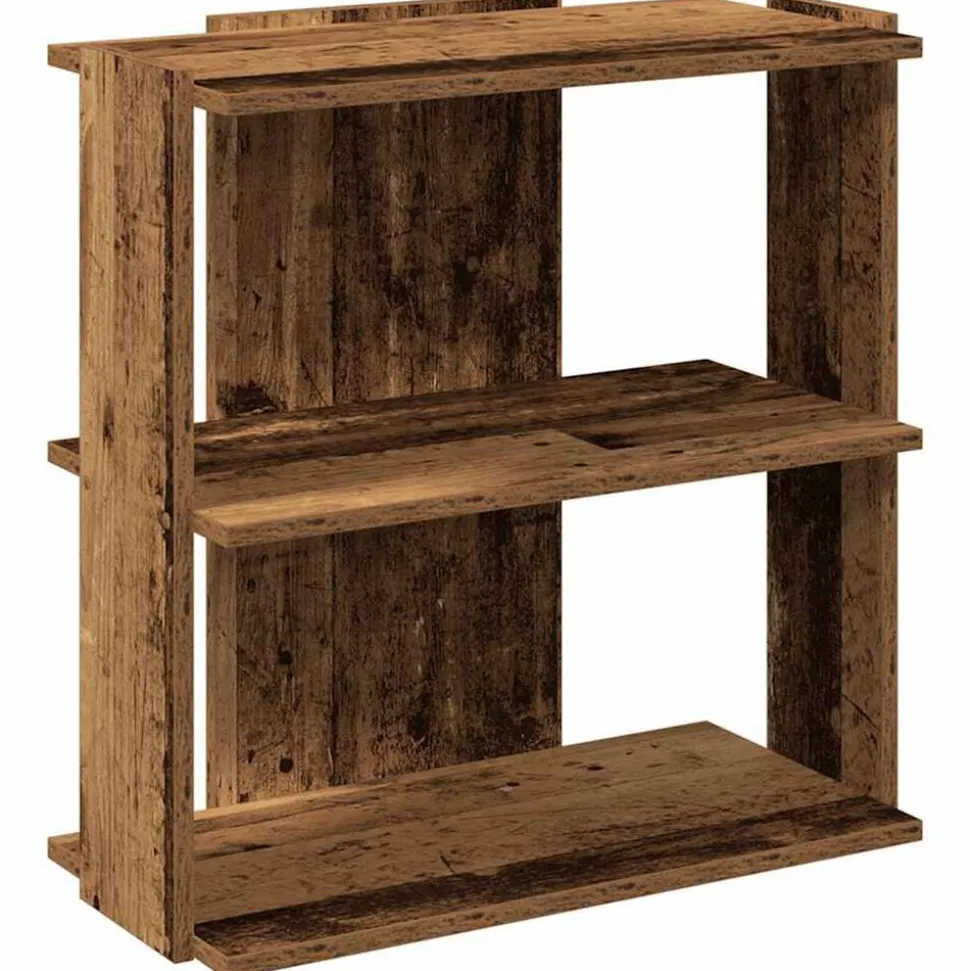 vidaXL Boekenkast 3-laags 60x30x60 cm bewerkt hout oud houtkleur
