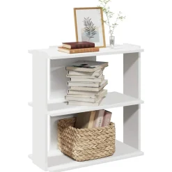 vidaXL Boekenkast 3-laags 60x30x60 cm bewerkt hout wit