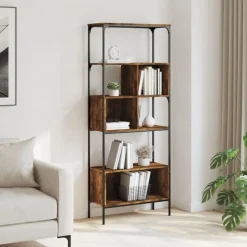 vidaXL Boekenkast 5-laags 76x33x188,5 cm bewerkt hout gerookt eiken