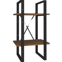 vidaXL Boekenkast 2-laags 40x30x70 cm bewerkt hout bruin eikenkleur
