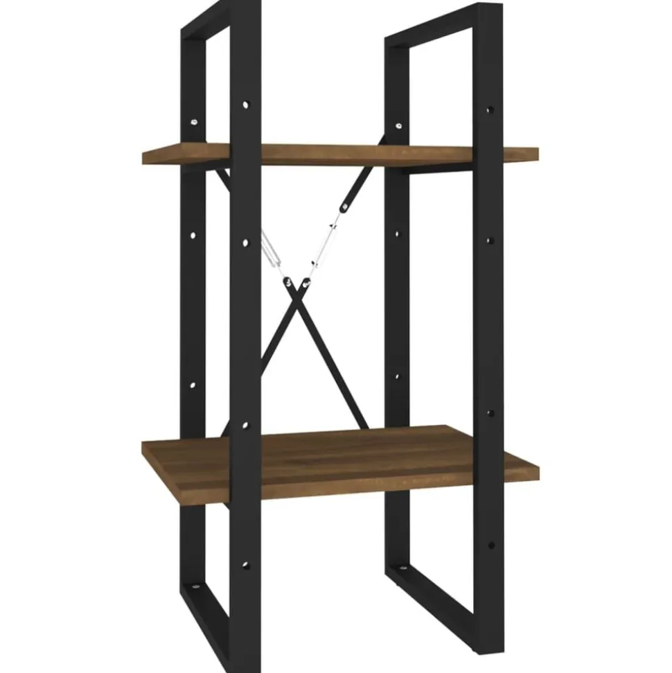 vidaXL Boekenkast 2-laags 40x30x70 cm bewerkt hout bruin eikenkleur