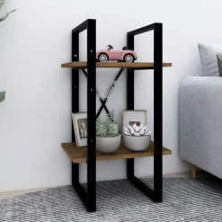 vidaXL Boekenkast 2-laags 40x30x70 cm bewerkt hout bruin eikenkleur