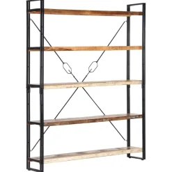 vidaXL Boekenkast met 5 schappen 140x30x180 cm massief gerecycled hout