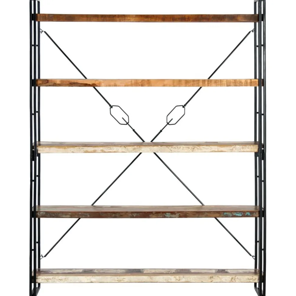 vidaXL Boekenkast met 5 schappen 140x30x180 cm massief gerecycled hout