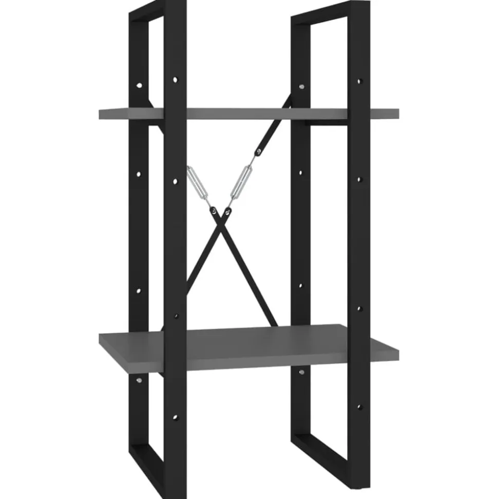 vidaXL Boekenkast met 2 schappen 40x30x70 cm bewerkt hout grijs