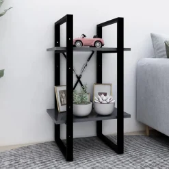 vidaXL Boekenkast met 2 schappen 40x30x70 cm bewerkt hout grijs