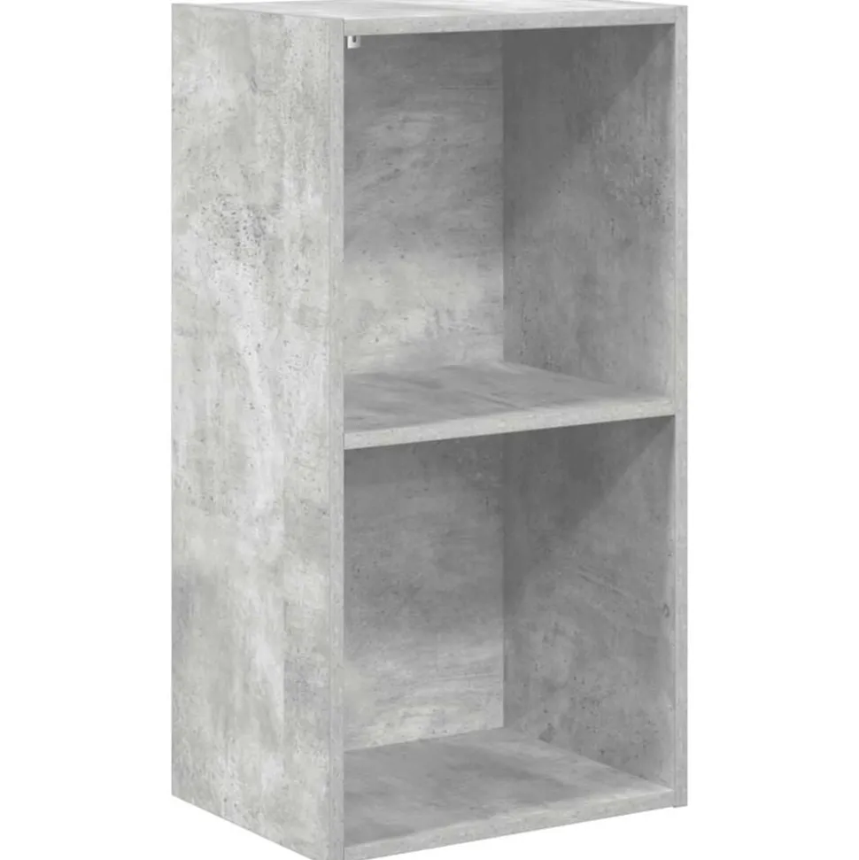 vidaXL Boekenkast met 2 schappen 40x30x76,5 cm bewerkt hout betongrijs